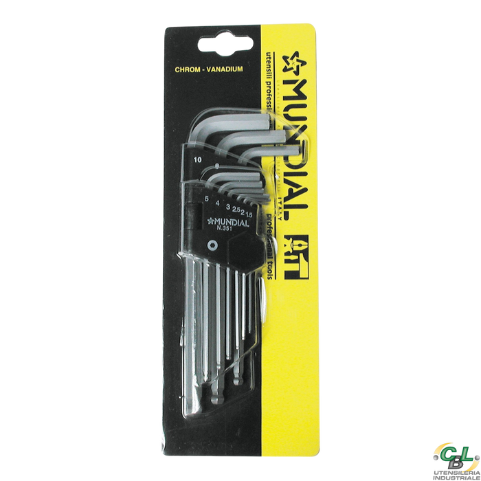 SERIE 9 CHIAVI ESAGONALI LUNGHE ESTREMITA' SFERICA