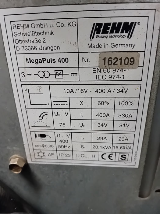 SALDATRICE A FILO PULSATA RAFFREDDATA REHM MEGA PLUS 400