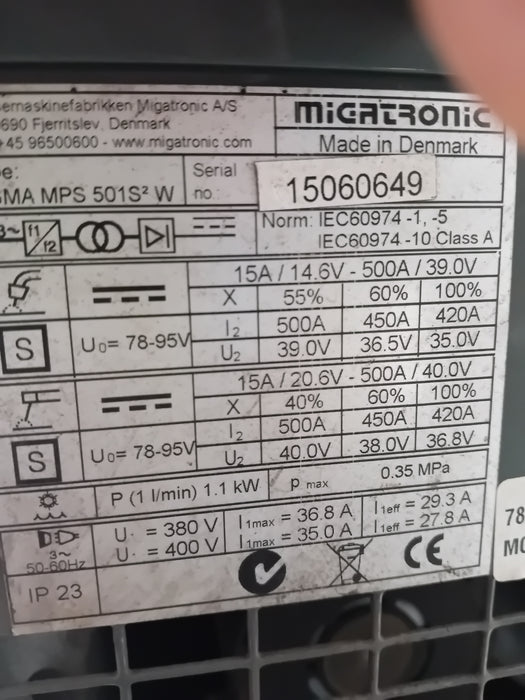 SALDATRICE A FILO PULSATA RAFFREDDATA MIGATRONIC SIGMA MPS 501 S W