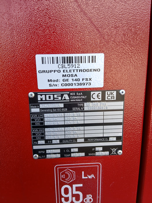 MOSA GRUPPO ELETTROGENO GE 140 FSX