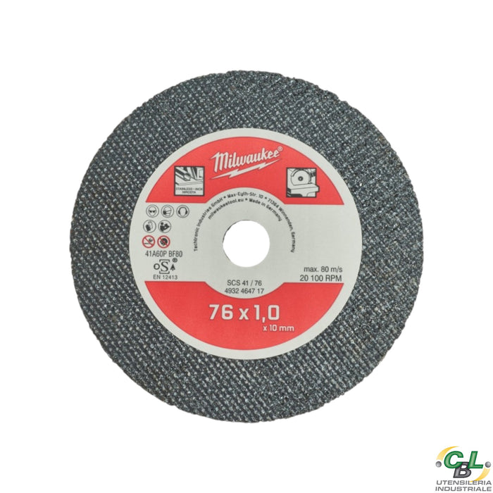 MILWAUKEE DISCHI DA TAGLIO SOTTILI PRO+ SCS 41/76 x 1 x 10 mm