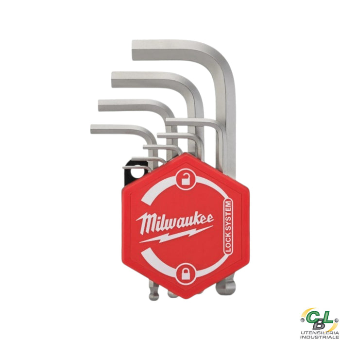 MILWAUKEE SET DI 9 CHIAVI ESAGONALI COMPATTE CON PUNTA SFERICA 9 PZ