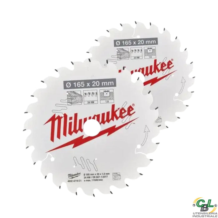 MILWAUKEE SET LAME SEGA CIRCOLARE 165 40 DENTI