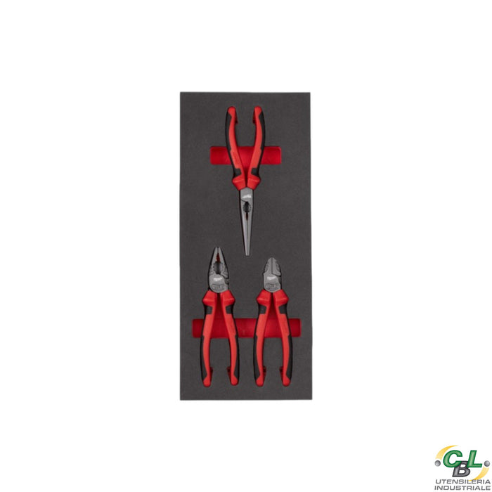 MILWAUKEE SET DI PINZE GENERICHE N°1 IN MODULO MORBIDO - 3 PZ