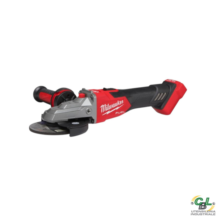 MILWAUKEE SMERIGLIATRICE ANGOLARE 125 mm a A TESTA PIATTA CON INTERRUTTORE A SLITTA E FRENO M18 FUEL