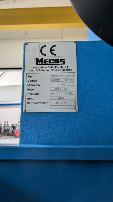 PRESSA PIEGATRICE USATA MECOS SYNCRO MOD. 100/300