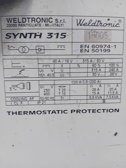 SALDATRICE A FILO WELDTRONIC SYNTH 315 USATA