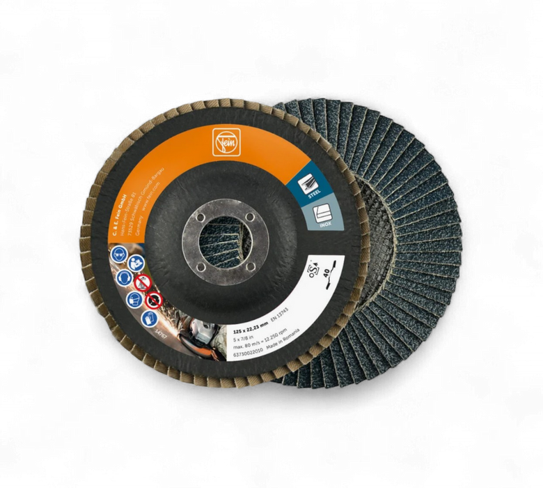 DISCO ABRASIVO A LAMELLE IN ZIRCONIO CORINDONE D 125 GR. 40 CONF10 PZ