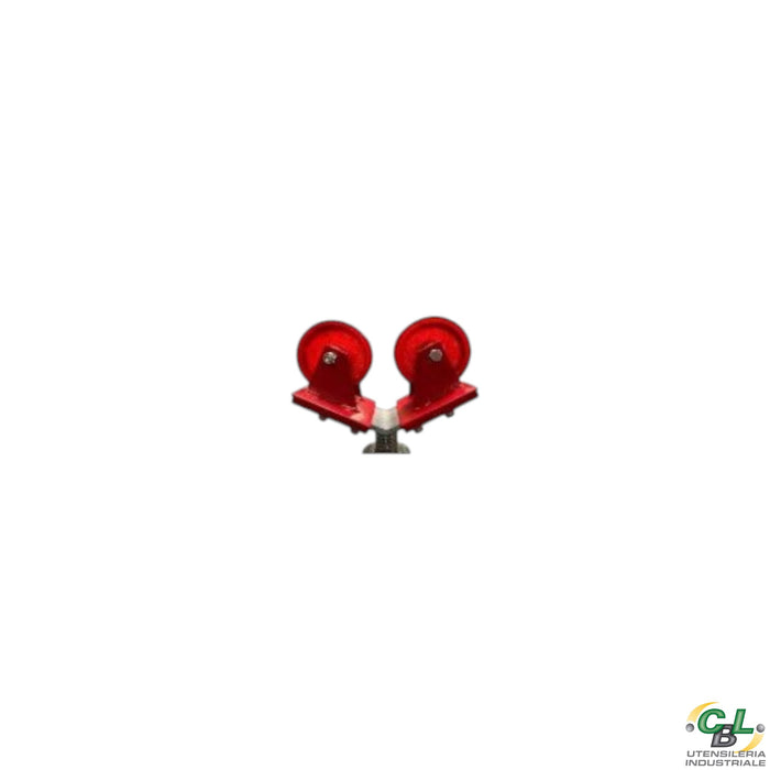 COPPIA DI RUOTE IN ACCIAIO AL CARBONIO PER TESTA A "V" CAVALLETTO