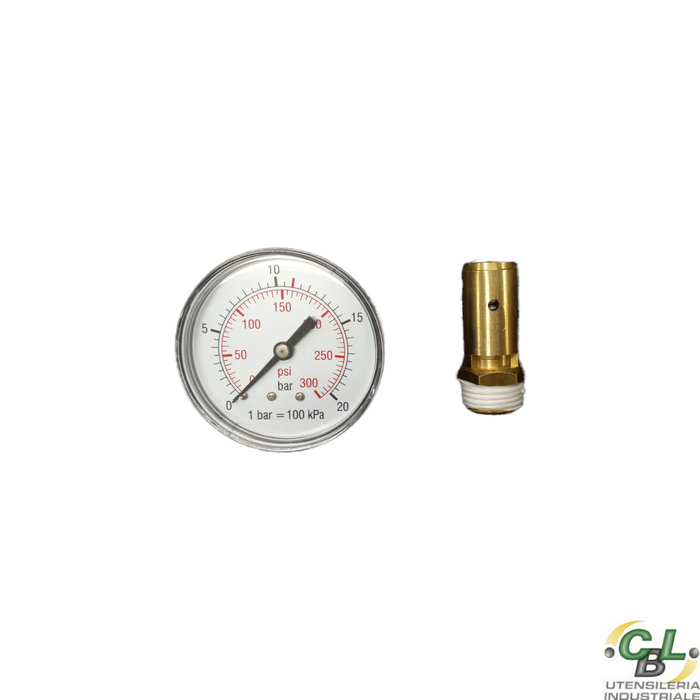 SERBATOIO ARIA VER/VERT.LT.500 RAL 5015 + VALVOLA DI SICUREZZA + MANOMETRO