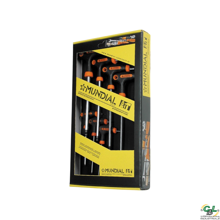 MUNDIAL SERIE DI 7 CHIAVI CON IMPUGNATURA A T ESAGONALI