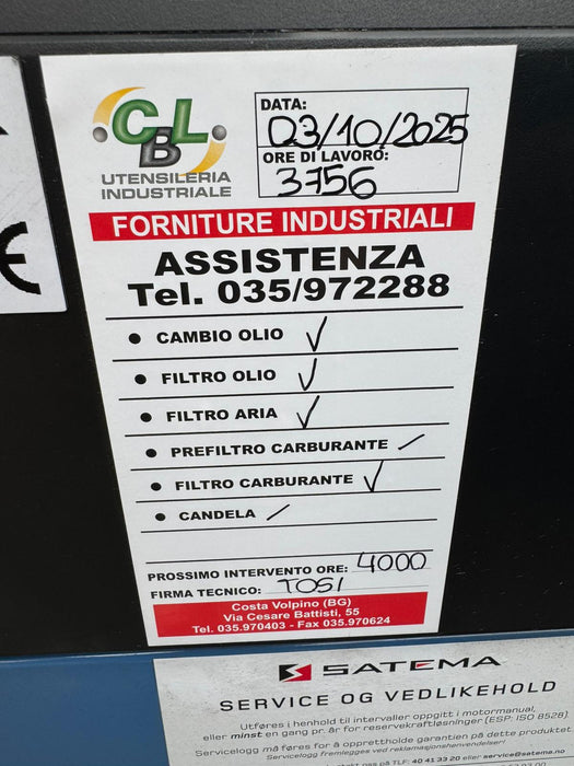 GRUPPO ELETTROGENO SATEMA J88K KOHEL SDMO 64 KW