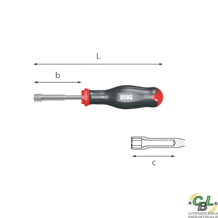 USAG CHIAVE A BUSSOLA ESAGONALE CON IMPUGNATURA 298 5 mm