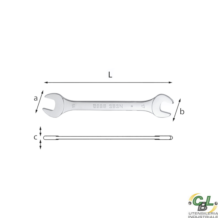 USAG CHIAVE A FORCHETTA DOPPIA 252 N 16X17 mm