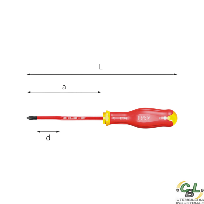 USAG GIRAVITE SLIM PER VITI CON IMPRONTA COMBINATA INTAGLIO/PHILLIPS 1000V 1x100x209 mm