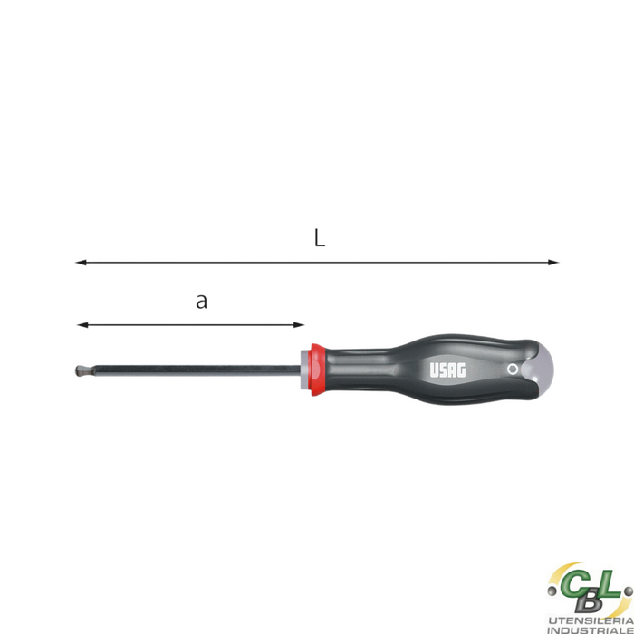 USAG CHIAVE MASCHIO ESAGONALE A TESTA SFERICA CON IMPUGNATURA 280 5 mm