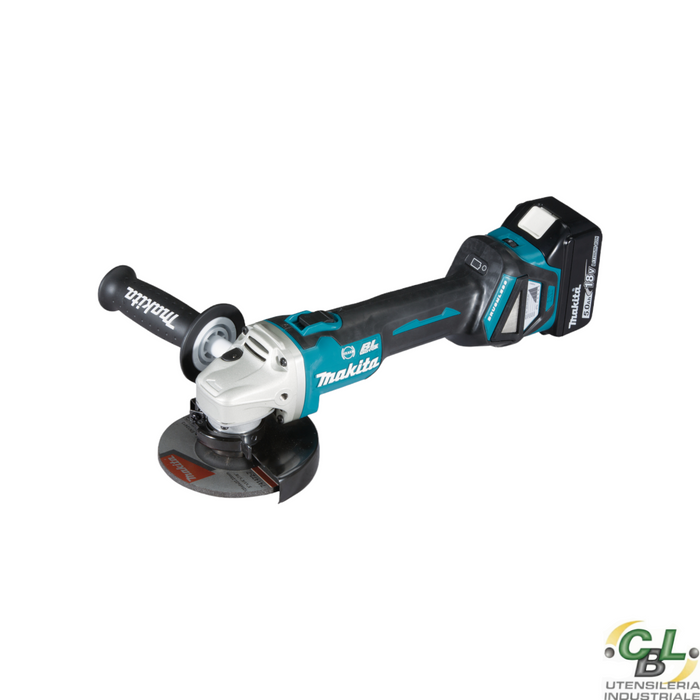 MAKITA SMERIGLIATRICE 125 mm 18V5Ax2 FERN.+VARIA